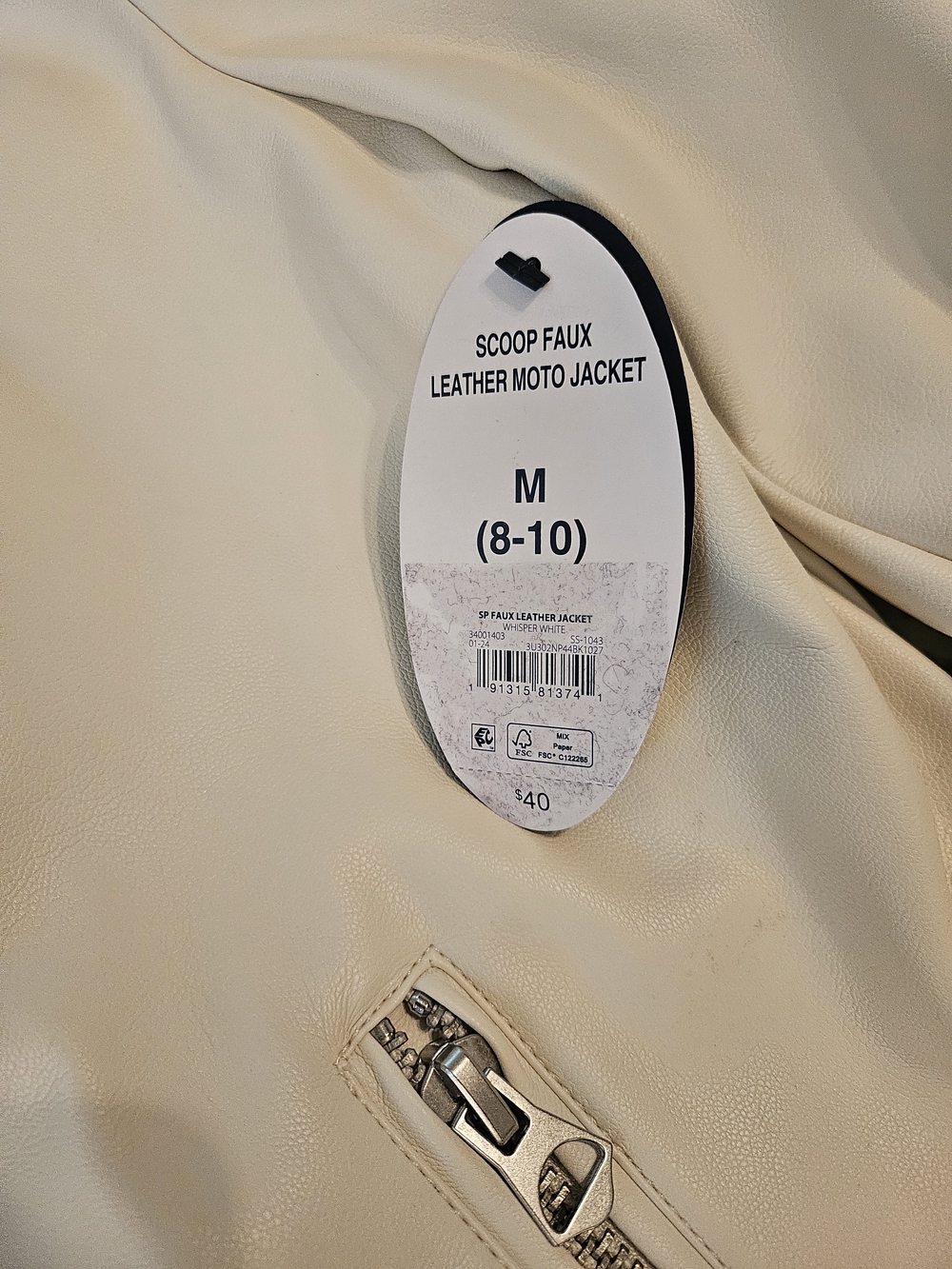 Scoop Faux leather Moto Jacket  Size  Medium (8-10) - Picture 10 of 10